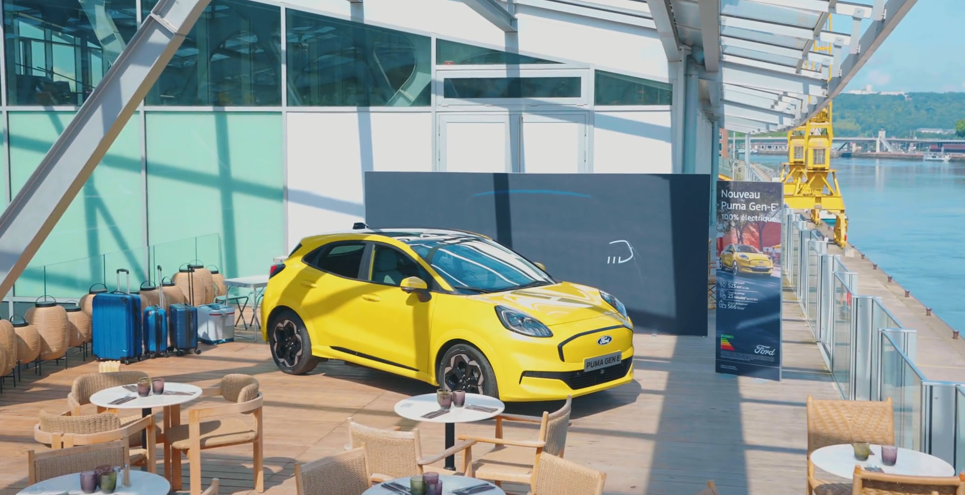 Puma Gen-E finally on the terrace of the rooftop restaurant. License valid for earned editorial, press releases, press kits. All non-broadcast digital and online media Region: Global. This content is solely for editorial use and for providing individual users with information. Any storage in databases, or any distribution to third parties within the scope of commercial use, or for commercial use is permitted with written consent from Ford in Europe GmbH only.